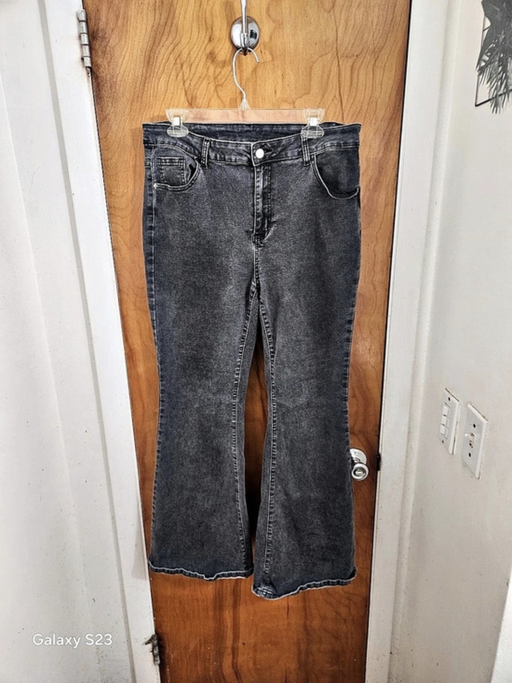 GILI PURI Black Flare Jeans Size XXL Like New